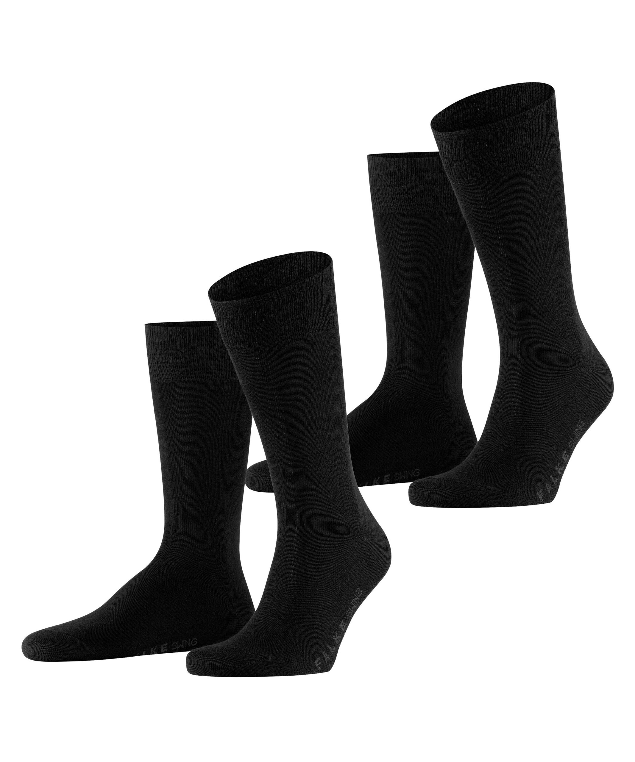 FALKE Herensokken Swing 2-Pack Zwart