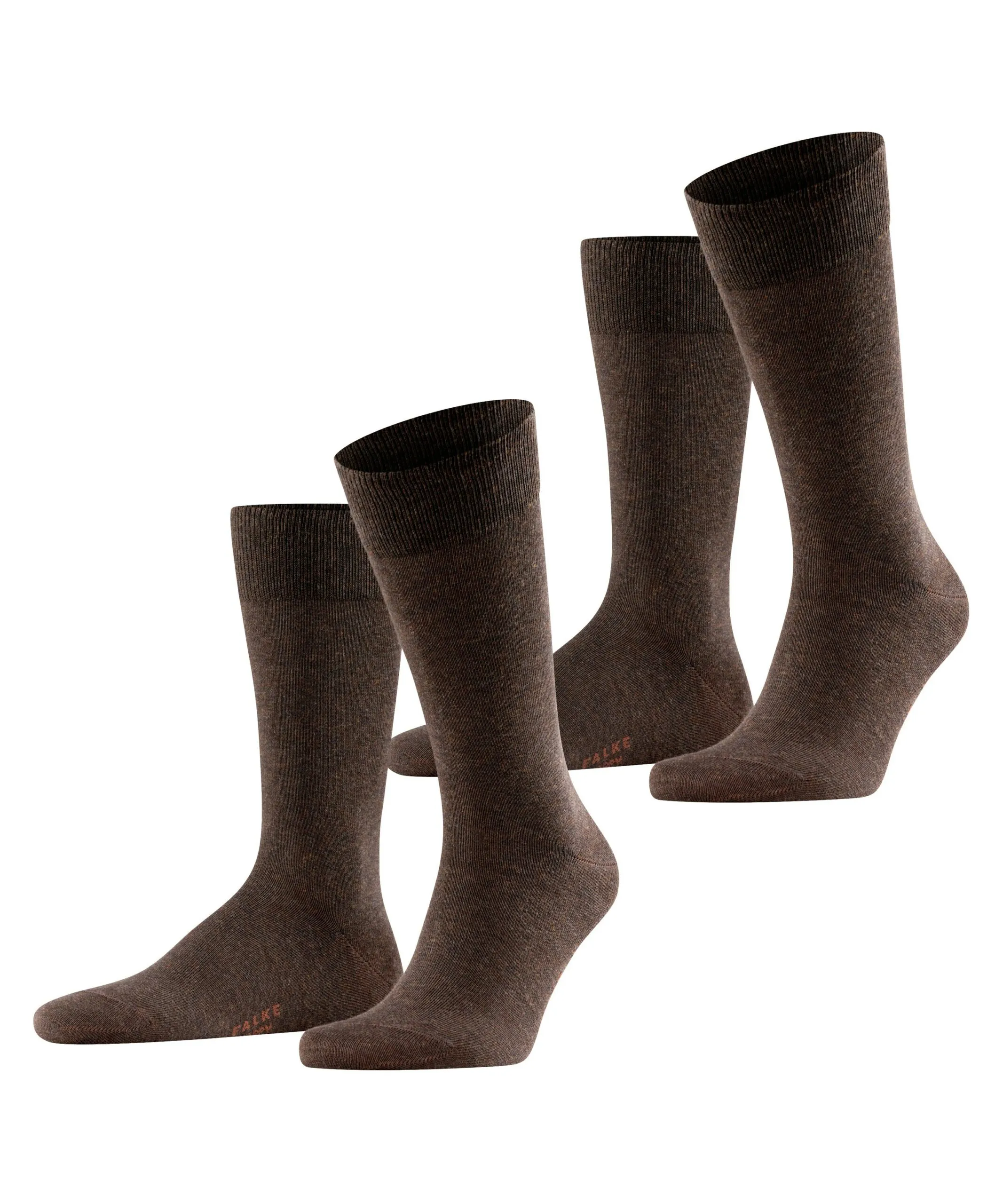 FALKE Herensokken Happy 2-Pack Bruin