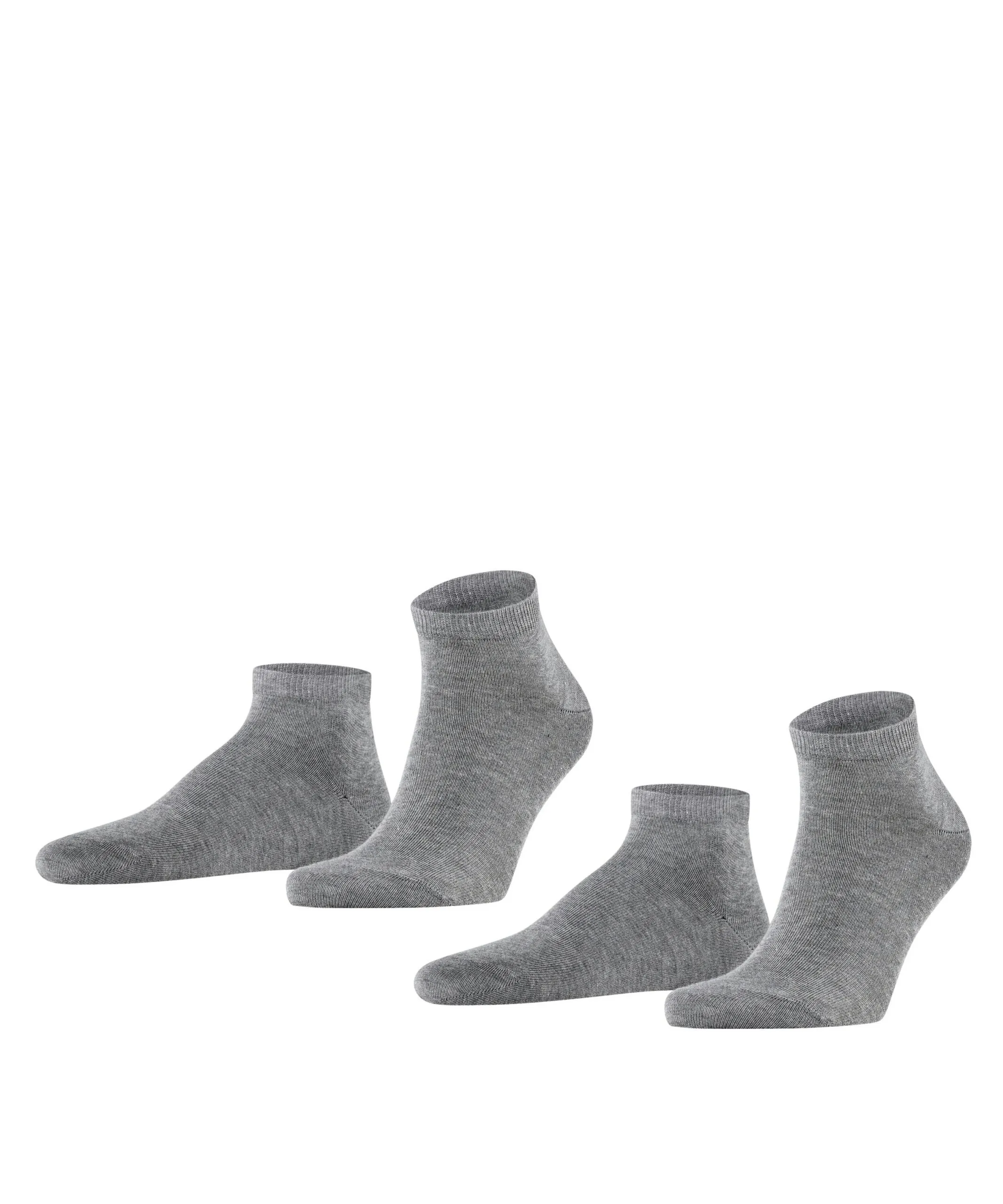 FALKE Heren Sneakersokken Happy 2-Pack Grijs