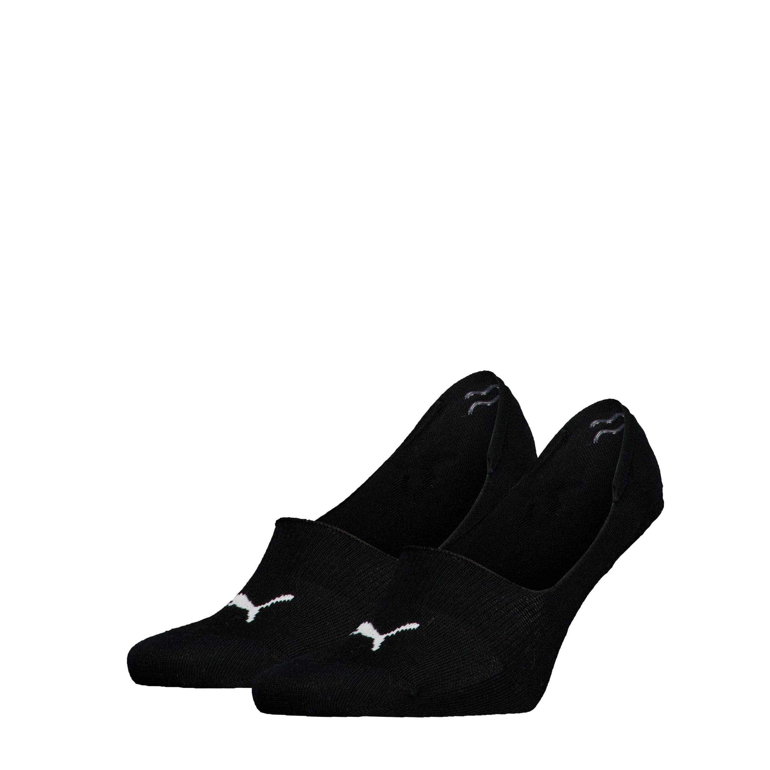 PUMA Unisex Footies Mid Cut 2-Pack Zwart