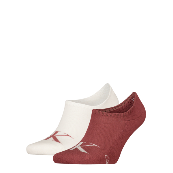 Calvin Klein Jeans Heren Footies 2-Pack Monogram Burgundy Red