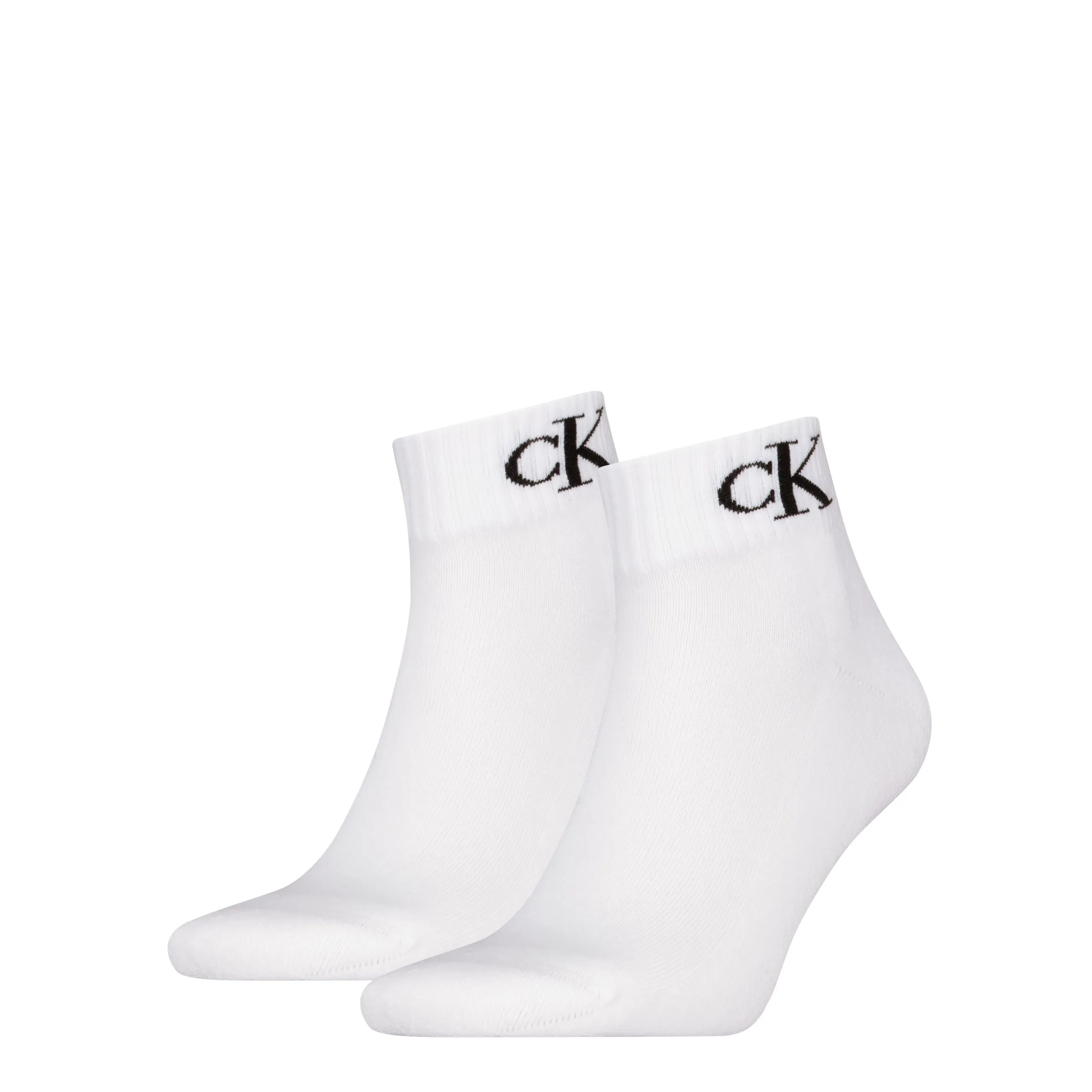 Calvin Klein Jeans Heren Quartersokken 2-Pack Monogram Wit