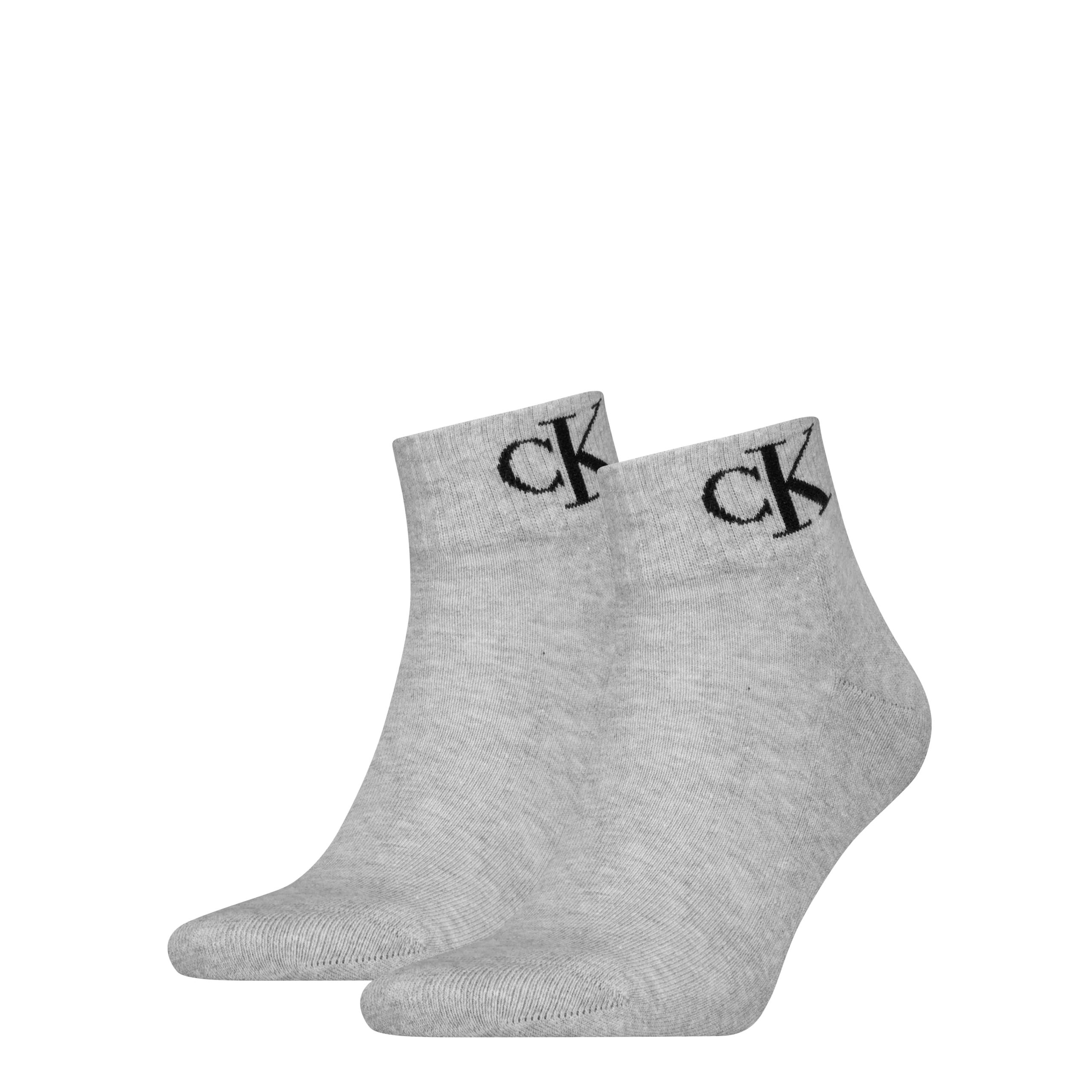 Calvin Klein Jeans Heren Quartersokken 2-Pack Monogram Grijs