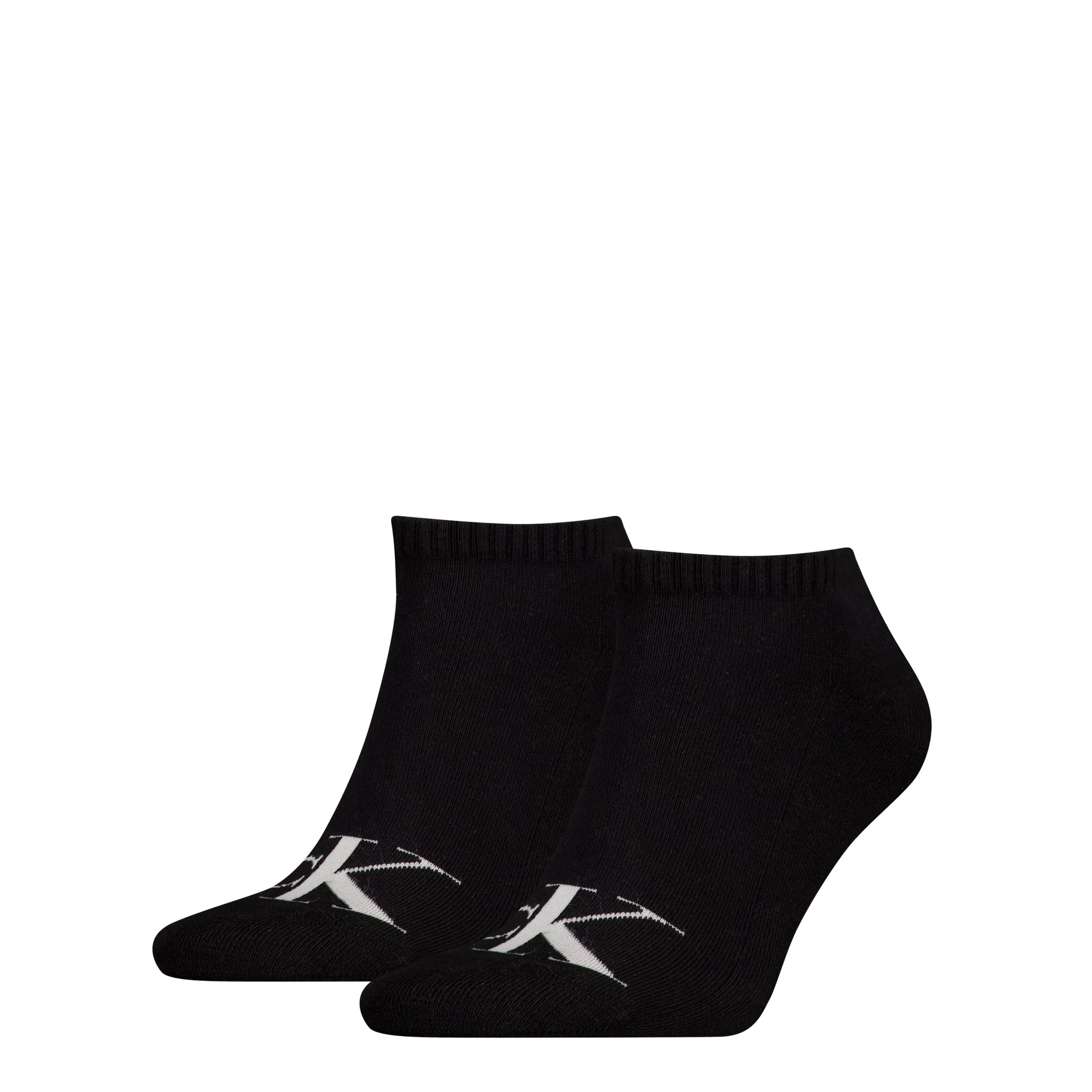 Calvin Klein Jeans Heren Sneakersokken 2-Pack Monogram Zwart
