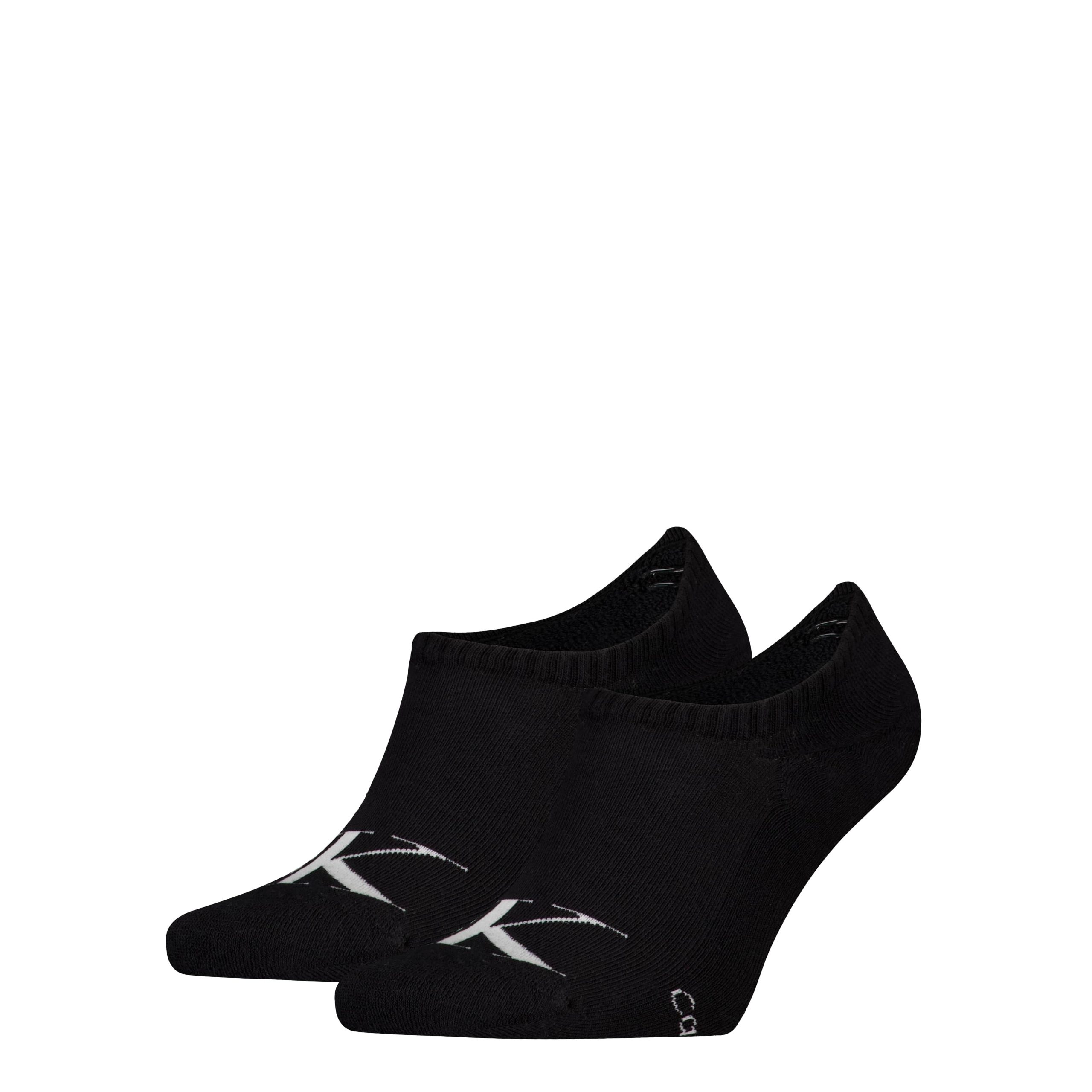 Calvin Klein Jeans Heren Footies 2-Pack Monogram Zwart