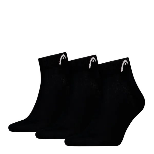 HEAD Unisex Quartersokken 3-Pack Zwart - 43-46