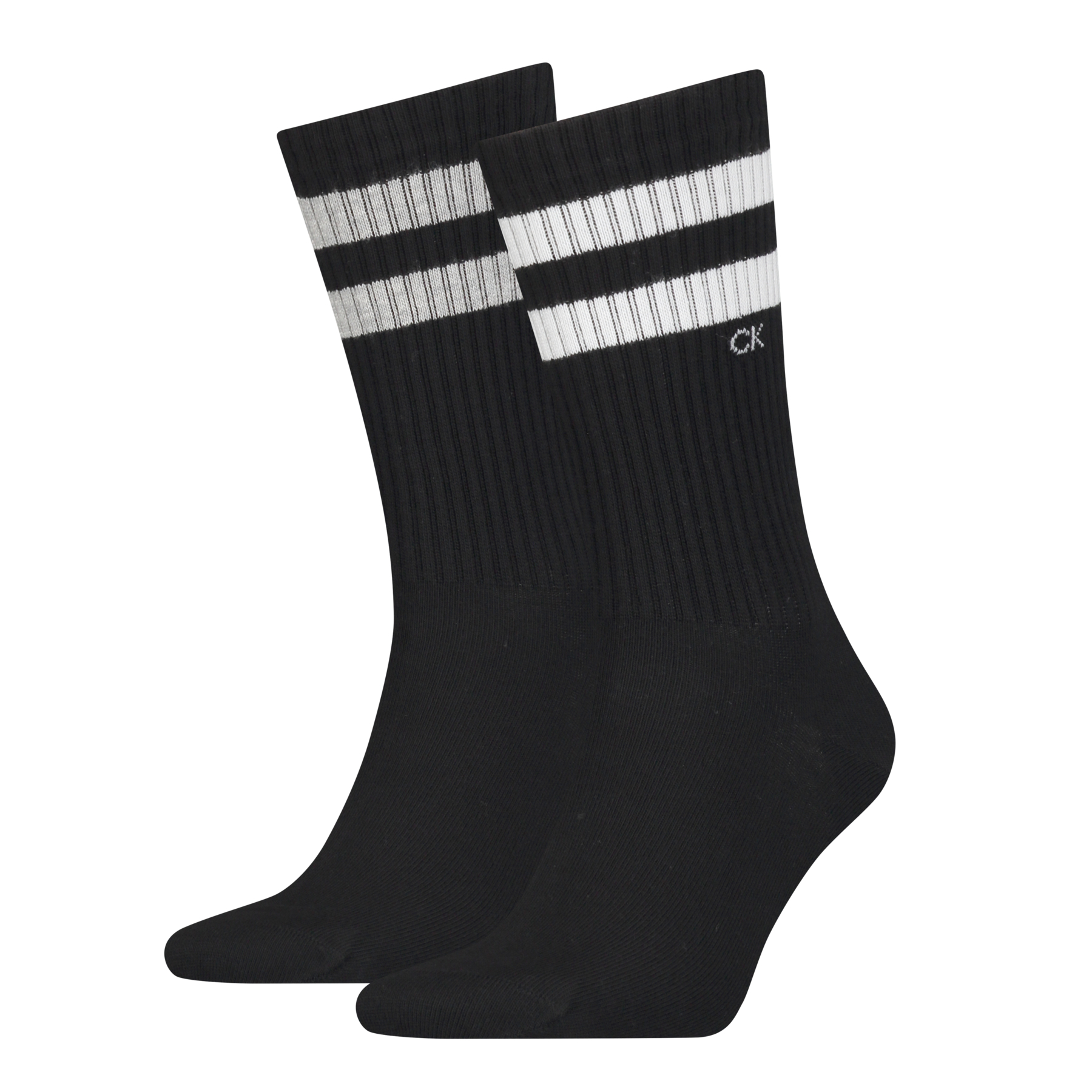 Calvin Klein Heren Sportsokken 2-Pack Stripes Zwart