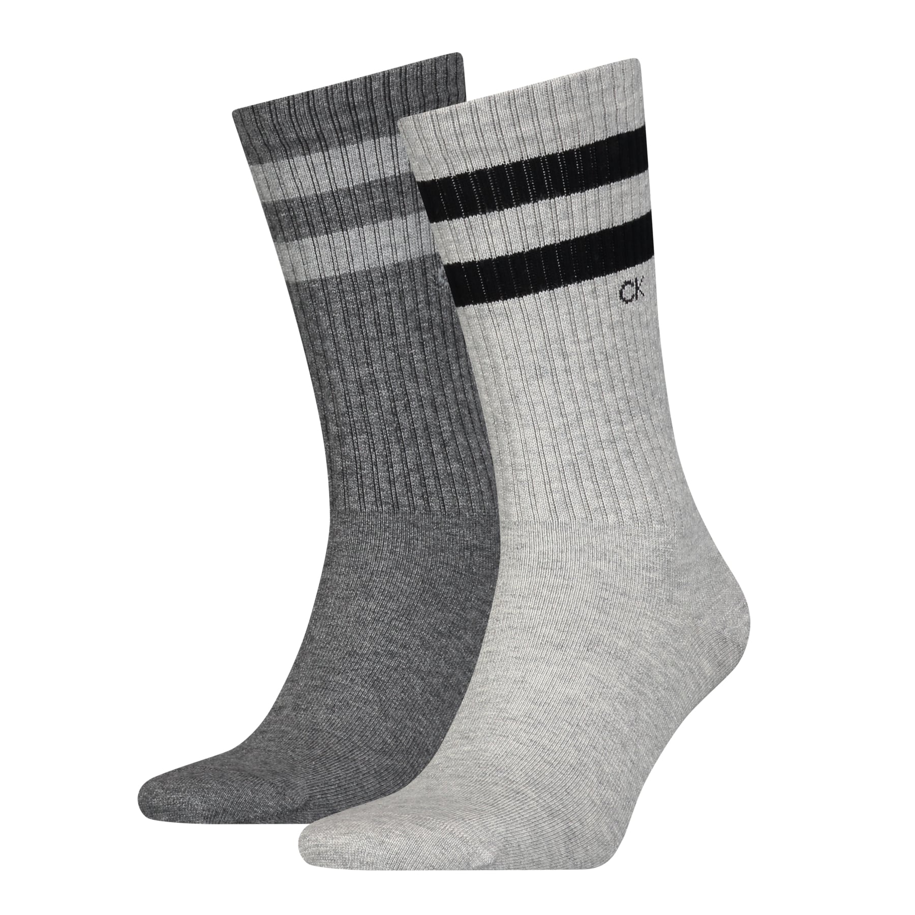 Calvin Klein Heren Sportsokken 2-Pack Stripes Grijs