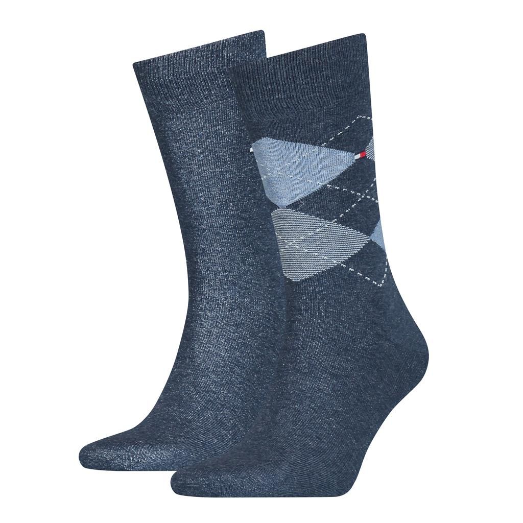 Tommy Hilfiger Herensokken Check 2-Pack Jeans
