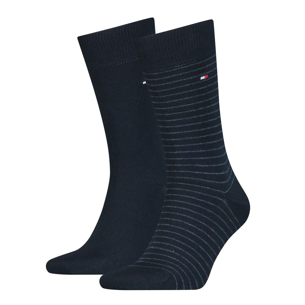 Tommy Hilfiger Herensokken Small Stripe 2-Pack Dark Navy