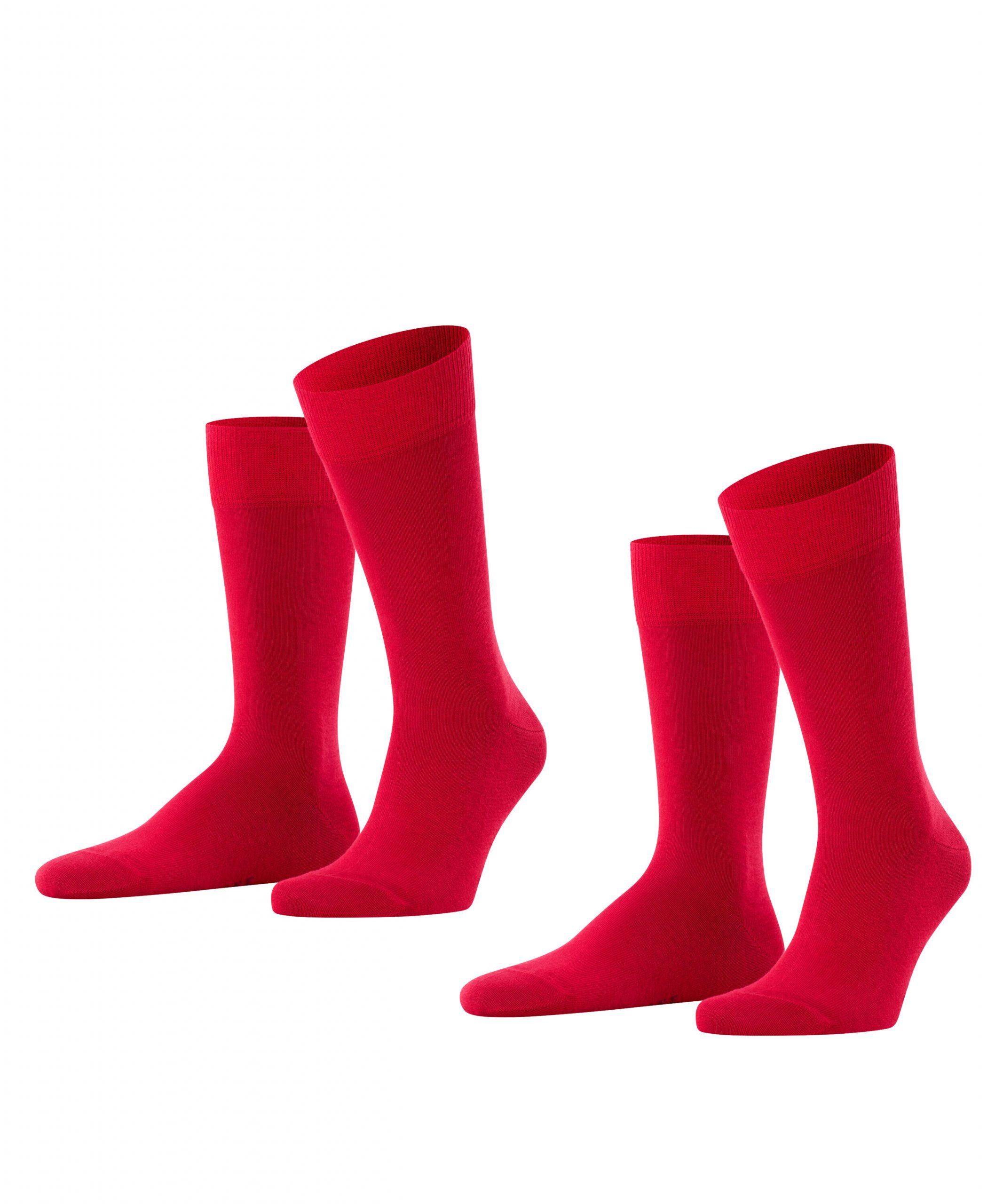FALKE Herensokken Happy 2-Pack Rood