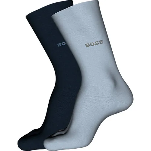 Hugo Boss Herensokken Classic Bamboo 2-Pack Blauw Mix
