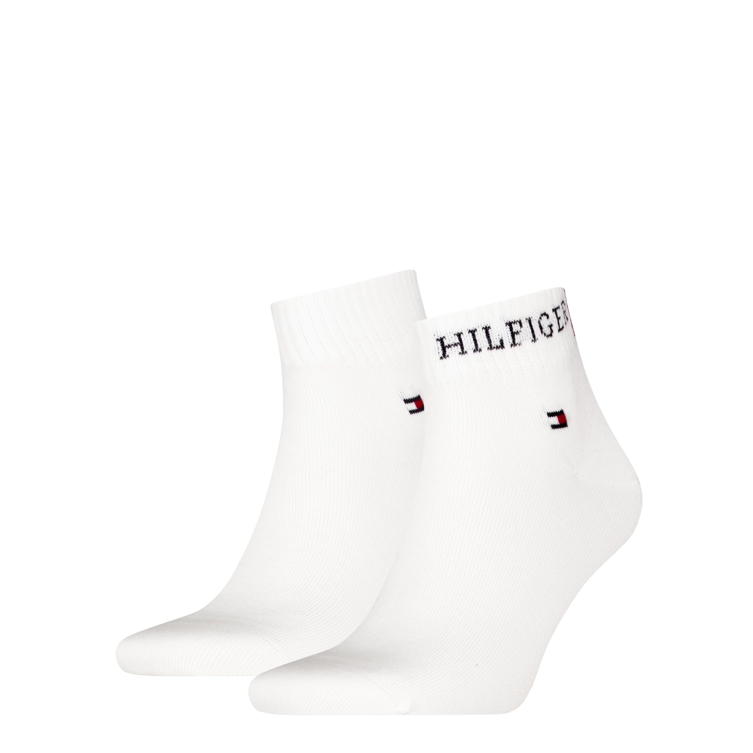 Tommy Hilfiger Quartersokken Heren Hilfiger Tab 2-Pack Wit
