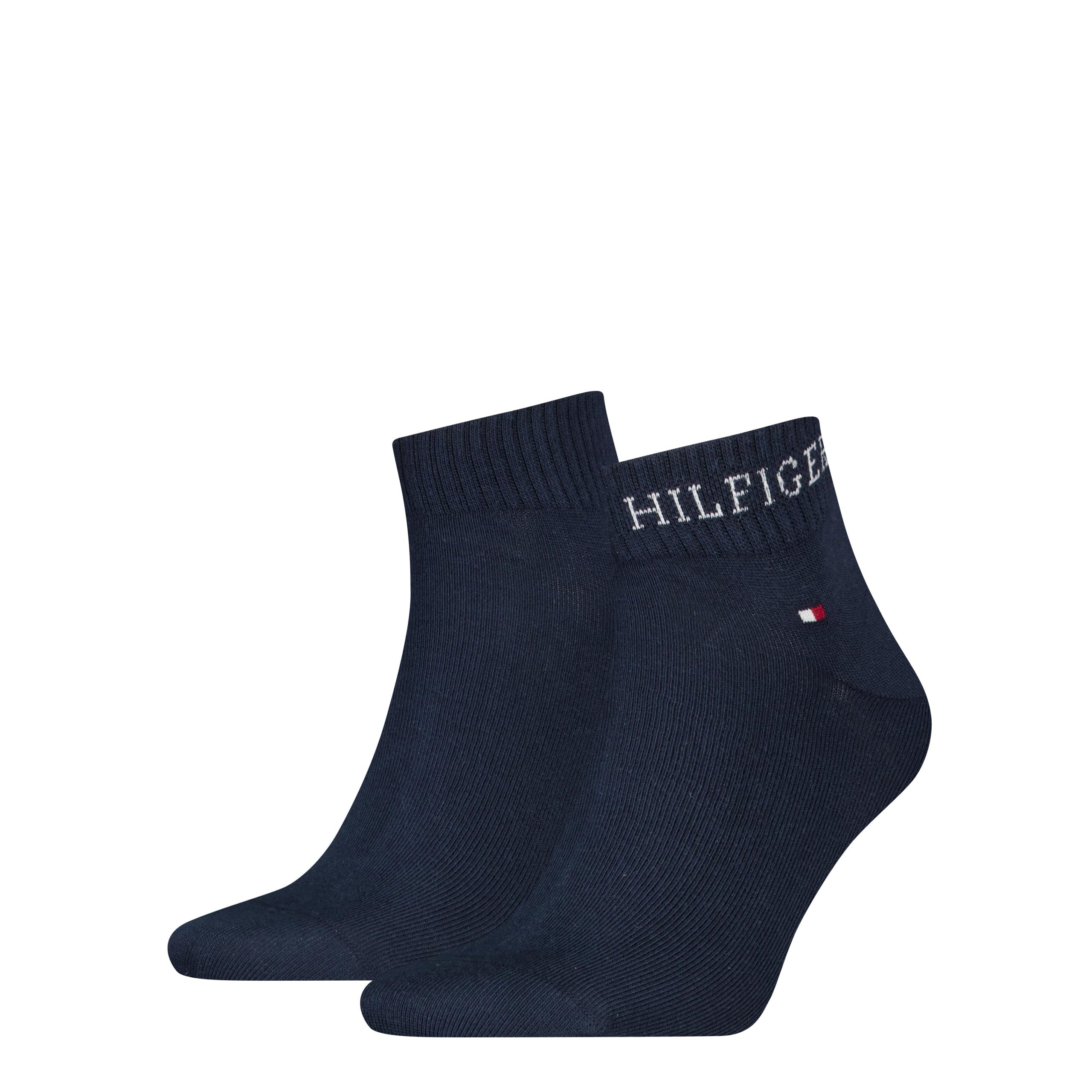 Tommy Hilfiger Quartersokken Heren Hilfiger Tab 2-Pack Dark Navy