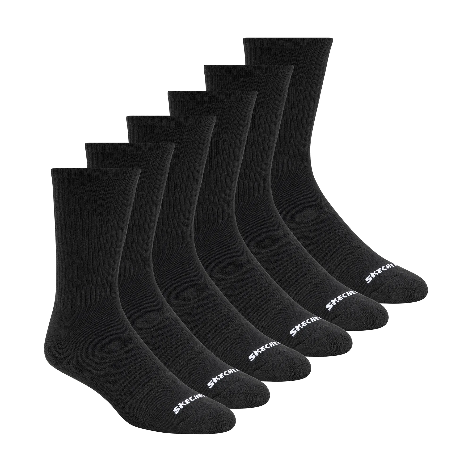 Skechers Unisex Sportsokken 6-Pack Zwart