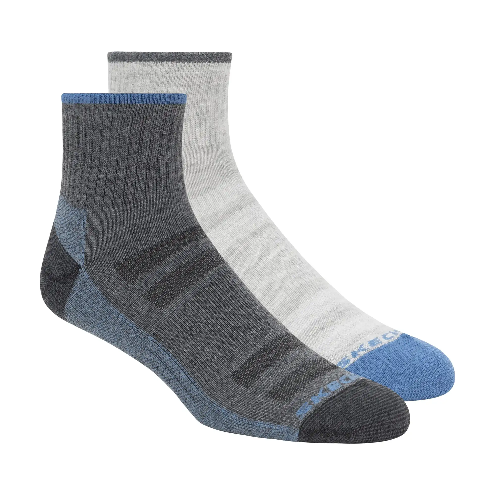 Skechers Heren Quarter Wandelsokken Coolmax 2-Pack Grijs