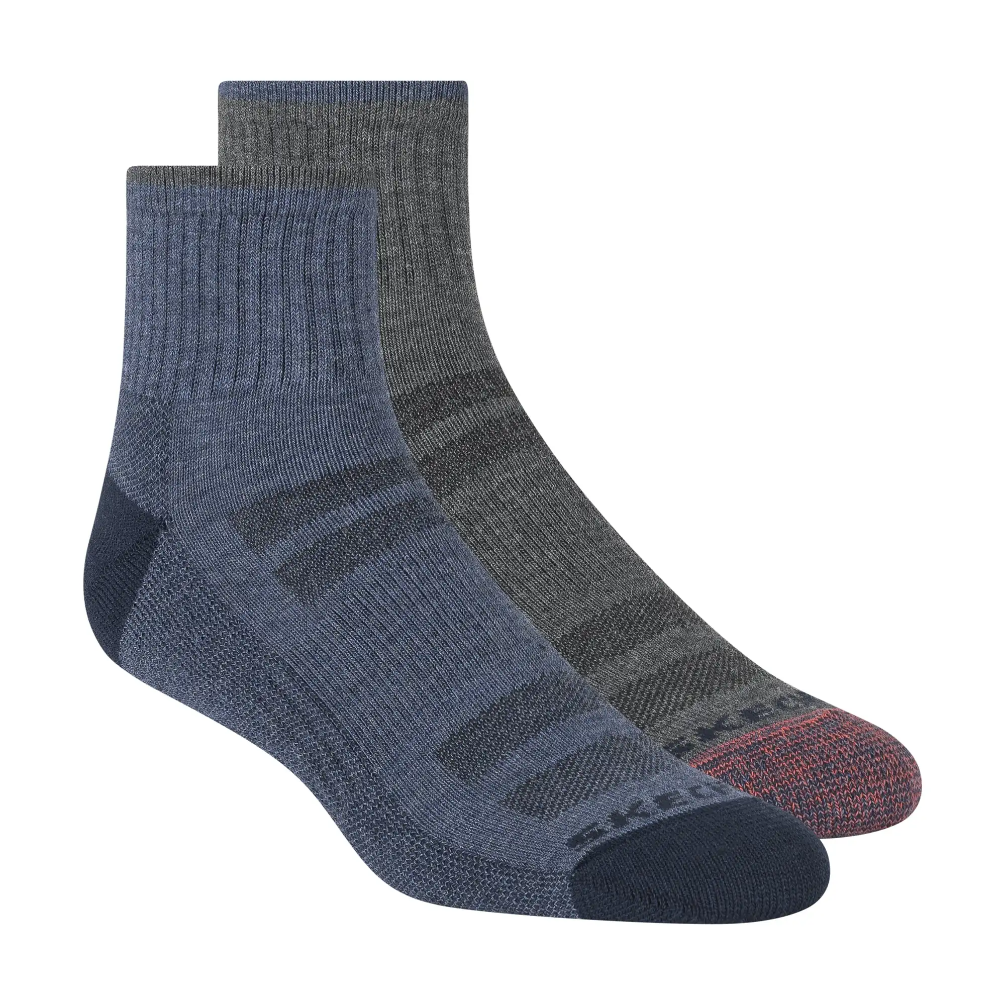 Skechers Heren Quarter Wandelsokken Coolmax 2-Pack Blauw