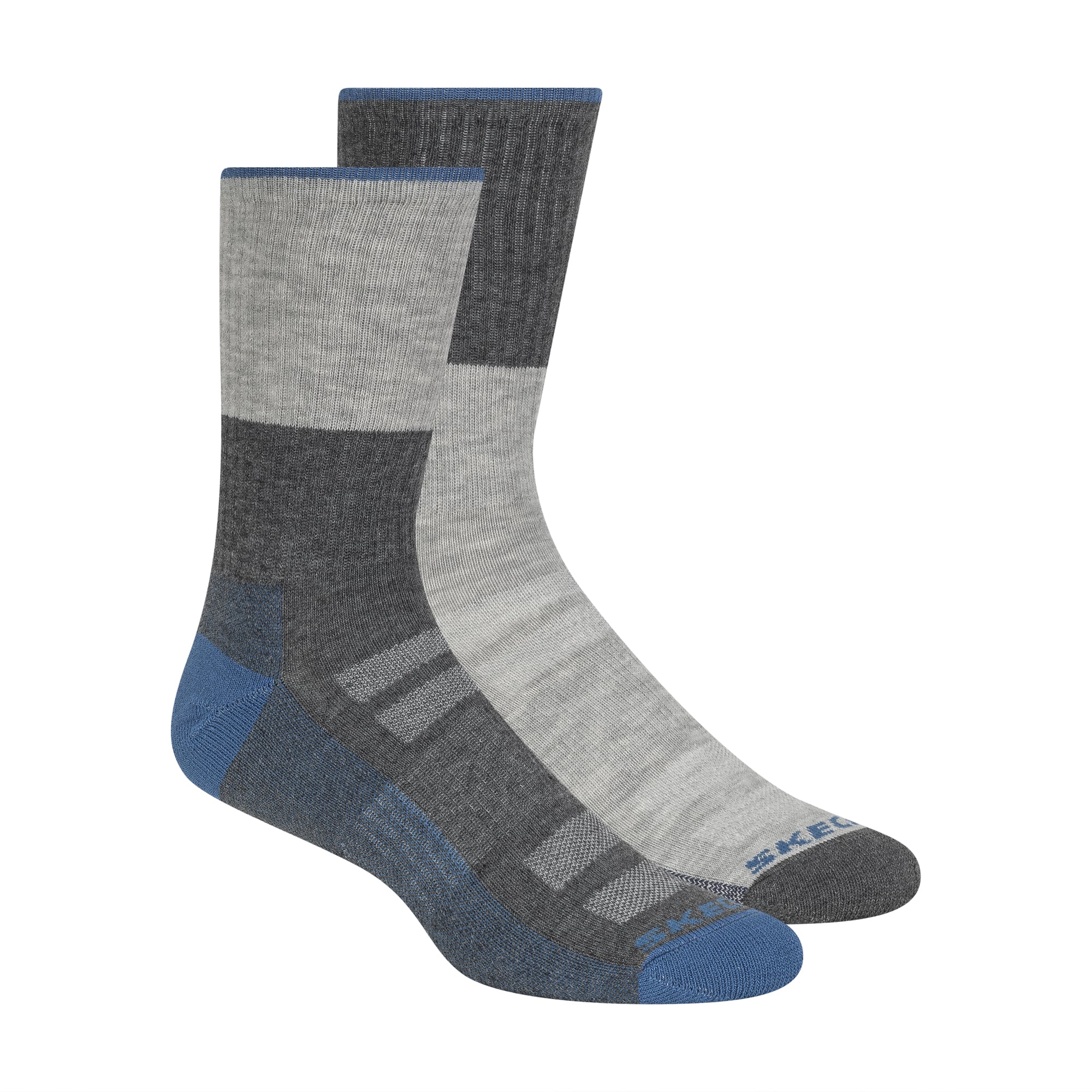 Skechers Heren Wandelsokken Coolmax 2-Pack Grijs