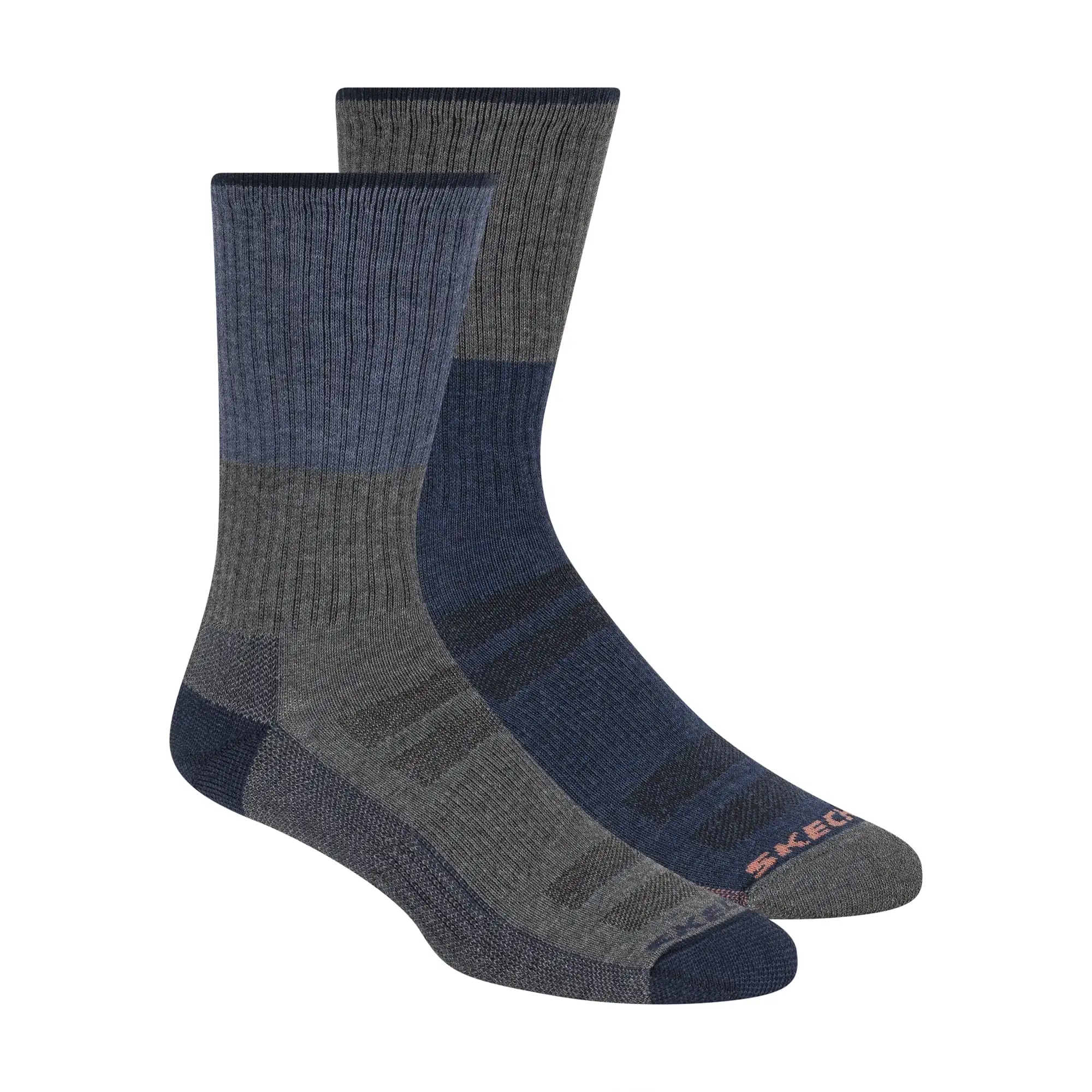 Skechers Heren Wandelsokken Coolmax 2-Pack Blauw