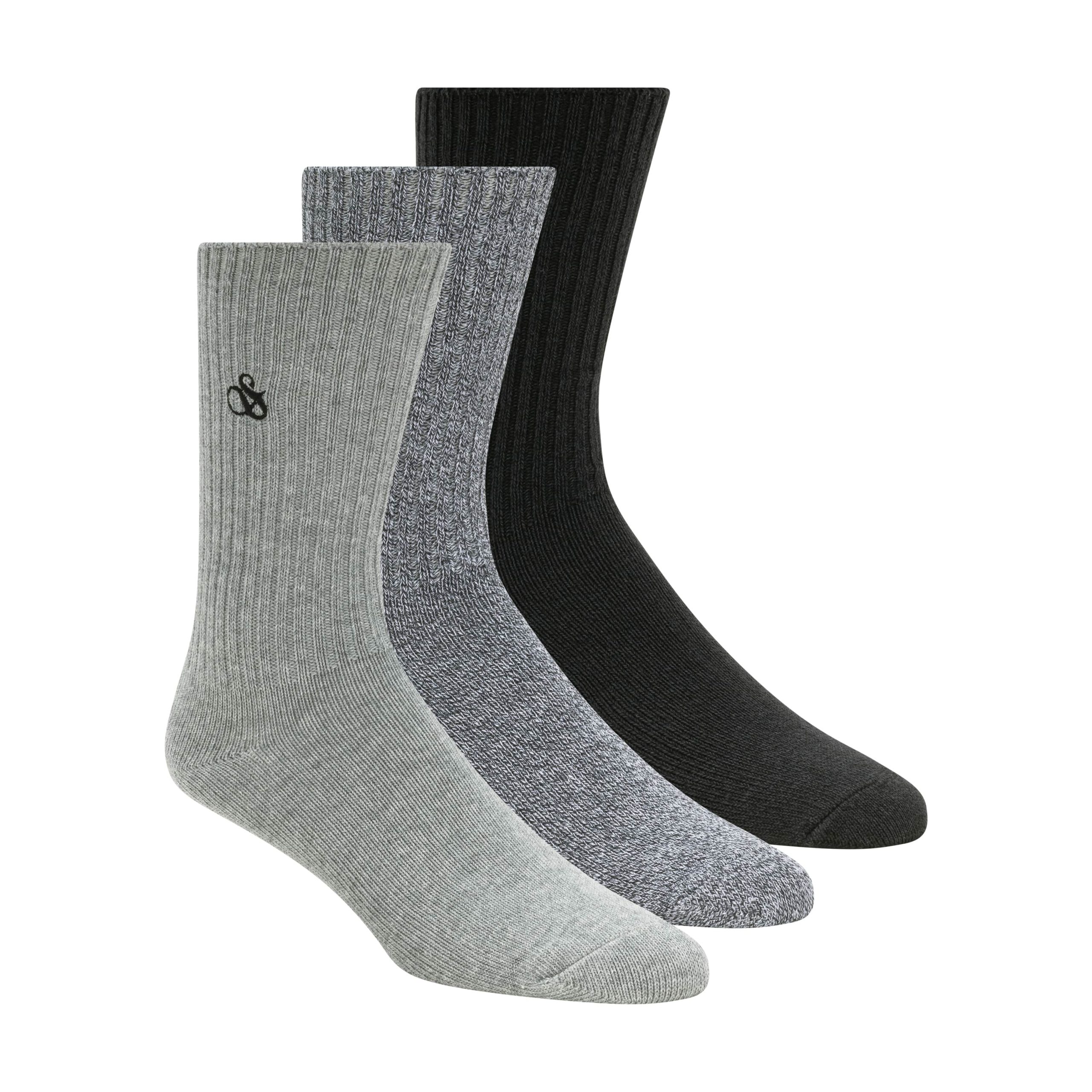 Scotch & Soda Herensokken Cotton Blend 3-Pack Grijs / Zwart