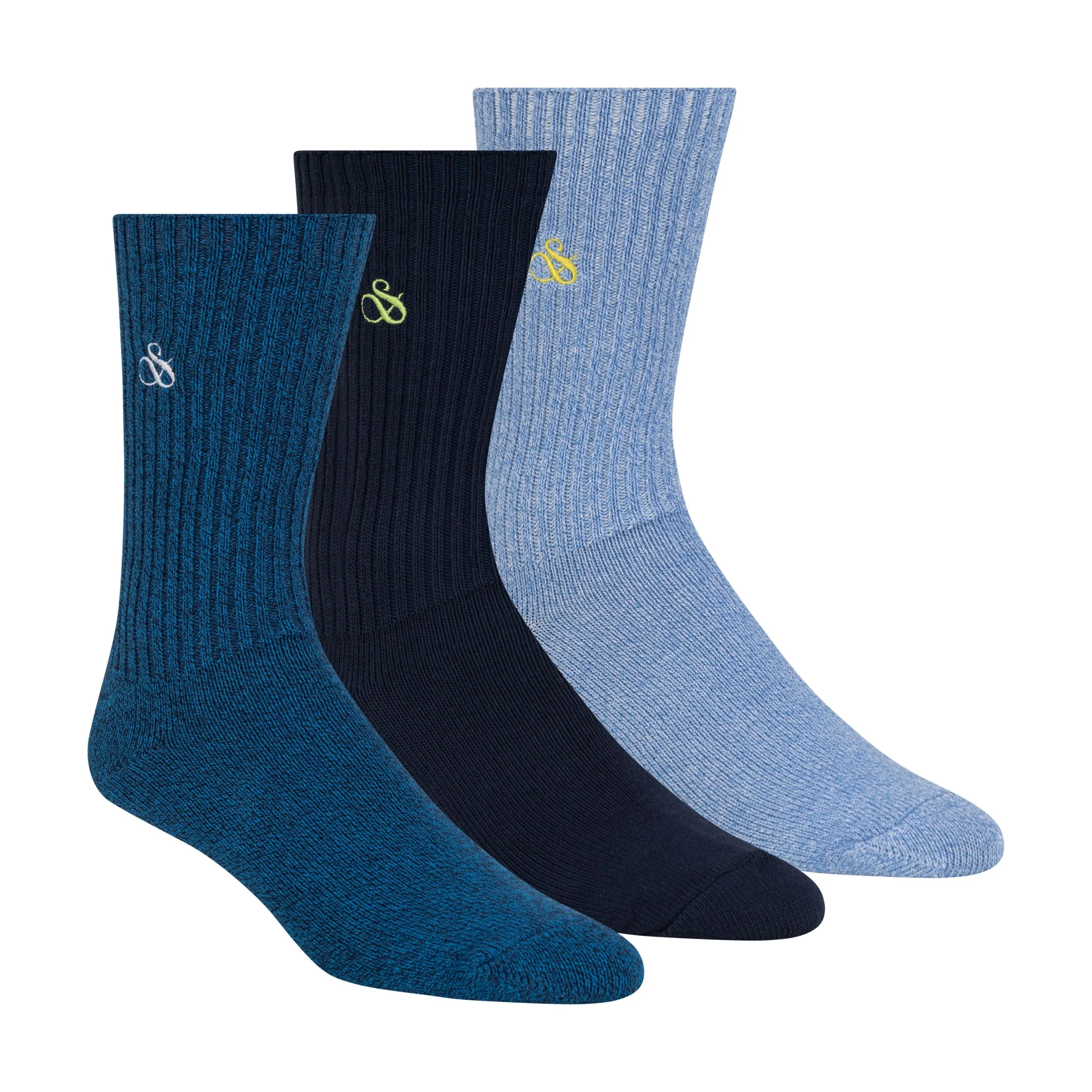 Scotch & Soda Herensokken Cotton Blend 3-Pack Blauw / Groen