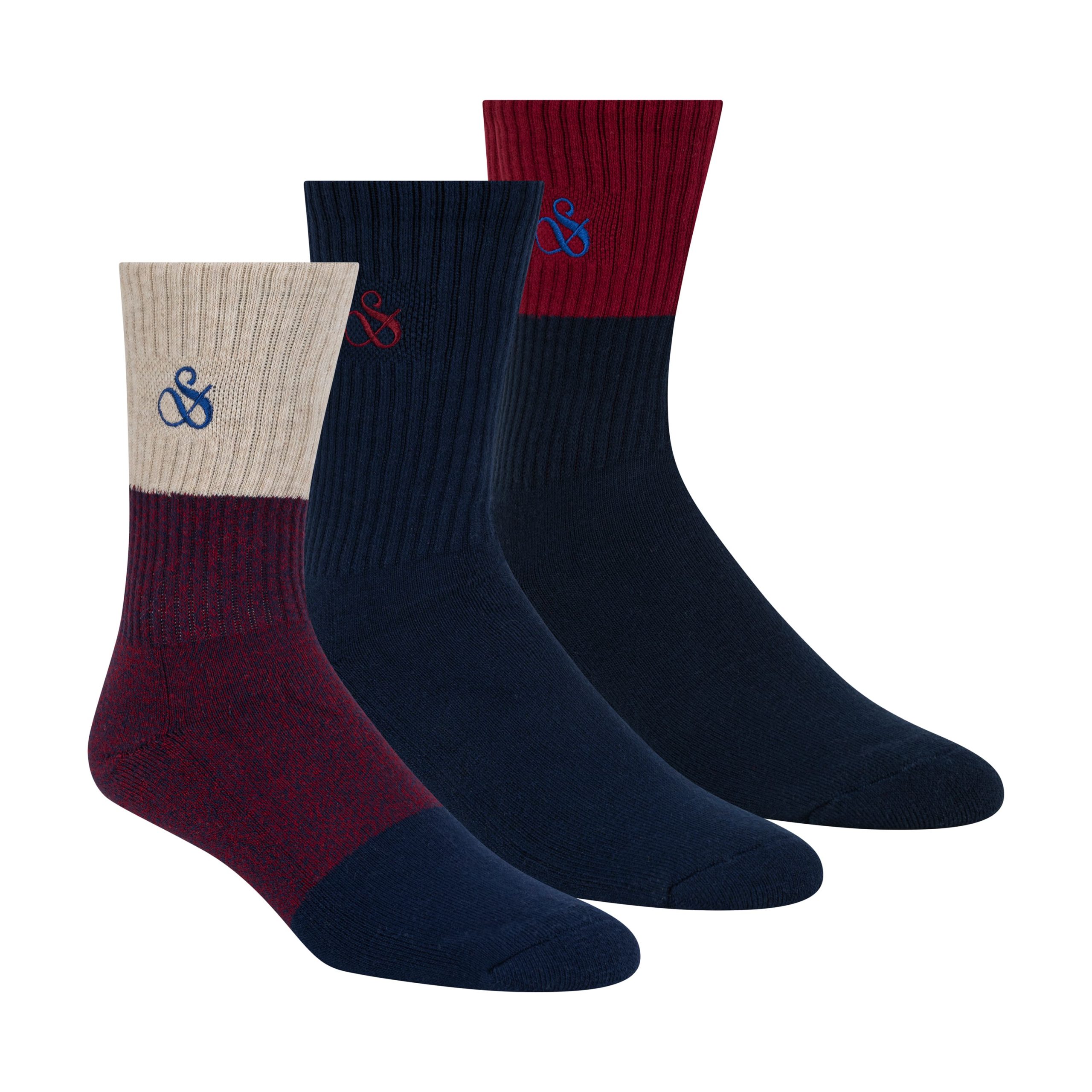 Scotch & Soda Herensokken Cushioned 3-Pack Rood / Blauw