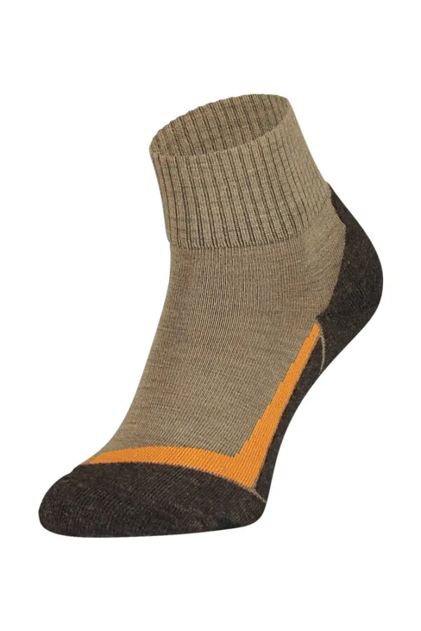 Soga by Eureka Unisex Merinowollen Quarter Wandelsokken Beige