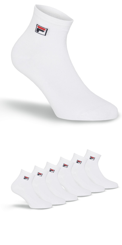 FILA Unisex Quartersokken 3-Pack Wit