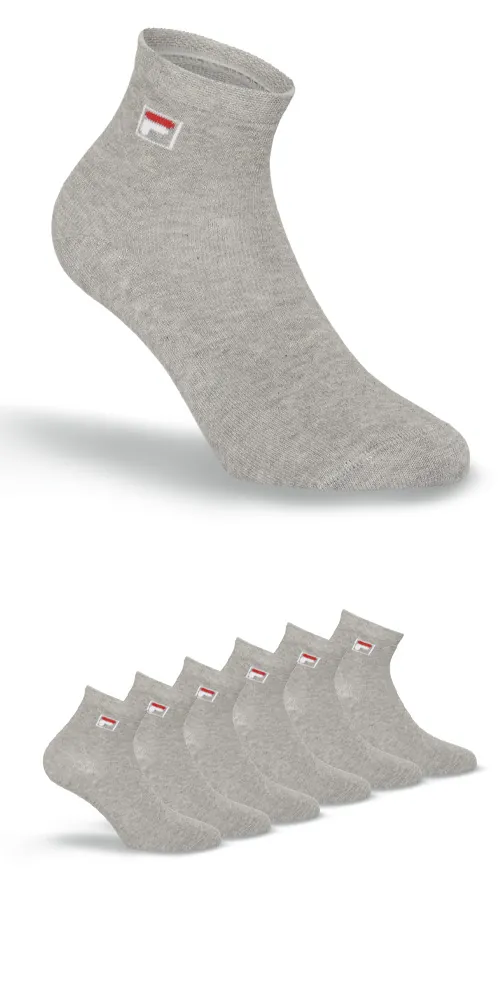 FILA Unisex Quartersokken 3-Pack Grijs