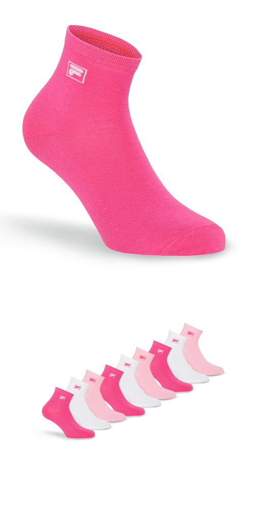 FILA Unisex Quartersokken 3-Pack Pink Panther