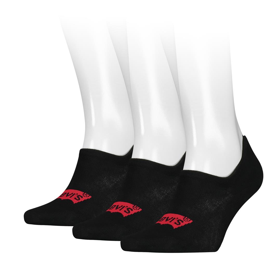 Levi's Heren Footies High Cut Batwing Logo 3-Pack Zwart