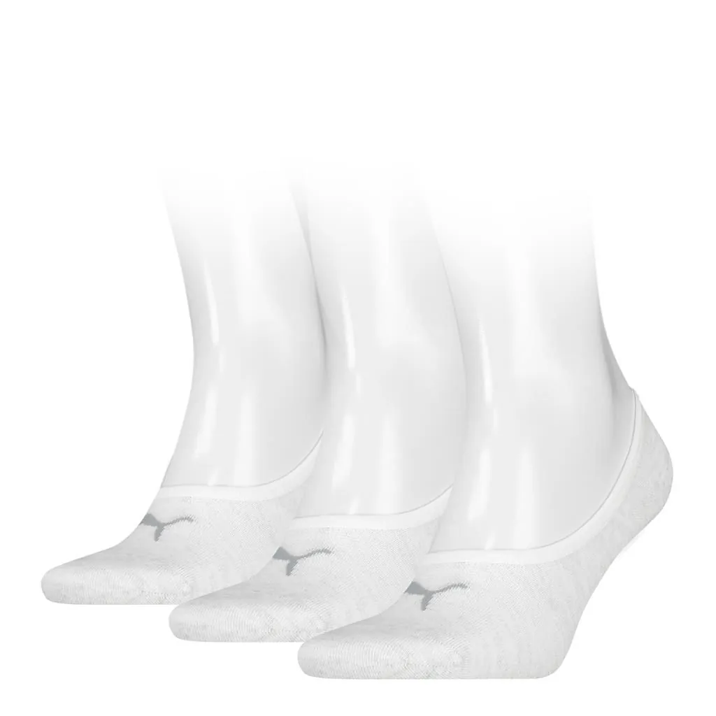 PUMA Unisex Footies Mid Cut 3-Pack Wit