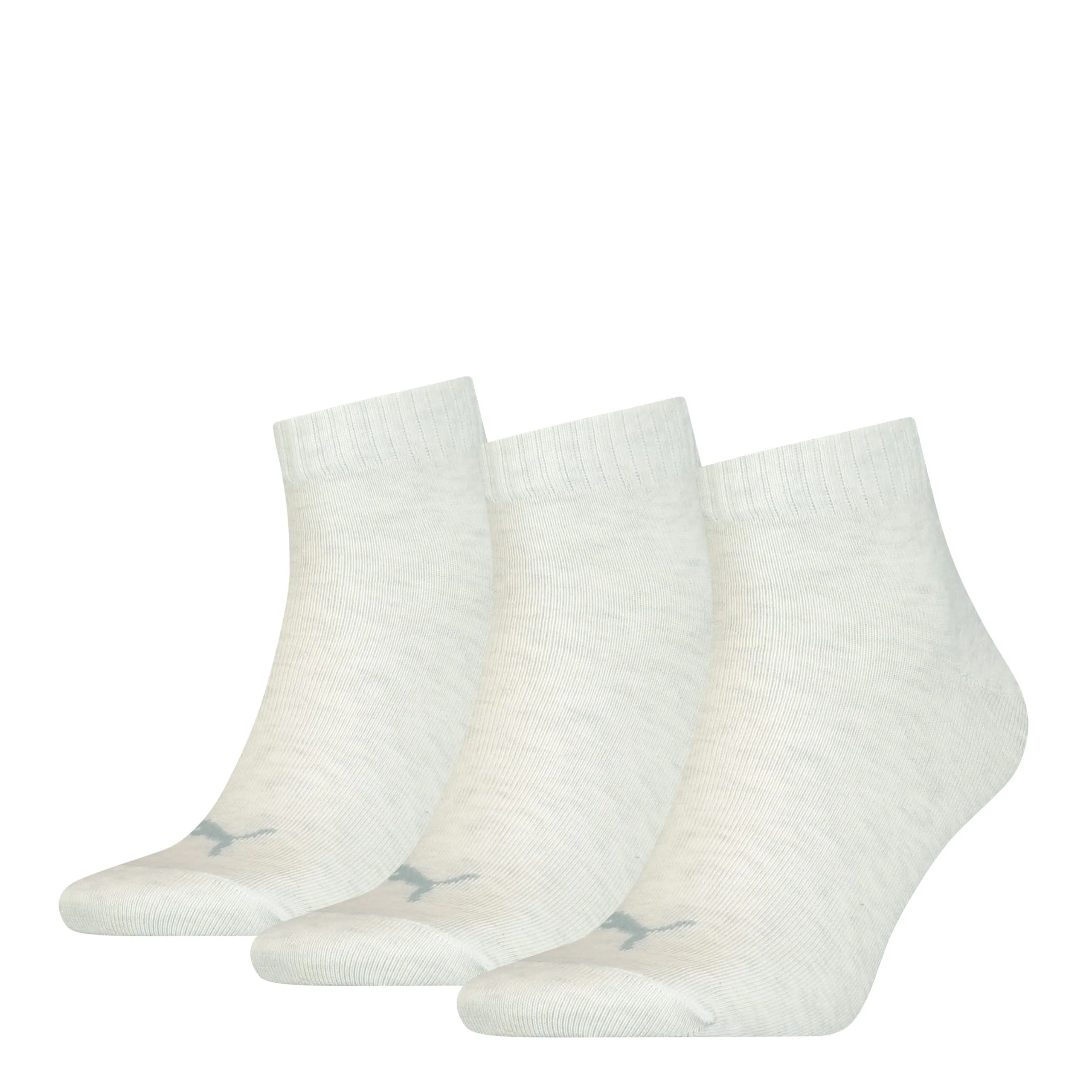 PUMA Quartersokken Unisex 3-Pack Oatmeal