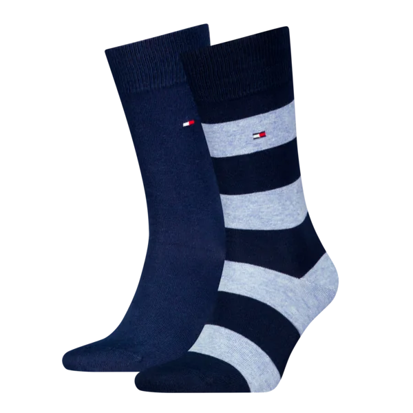 Tommy Hilfiger Herensokken Rugby 2-Pack Light Blue Melange