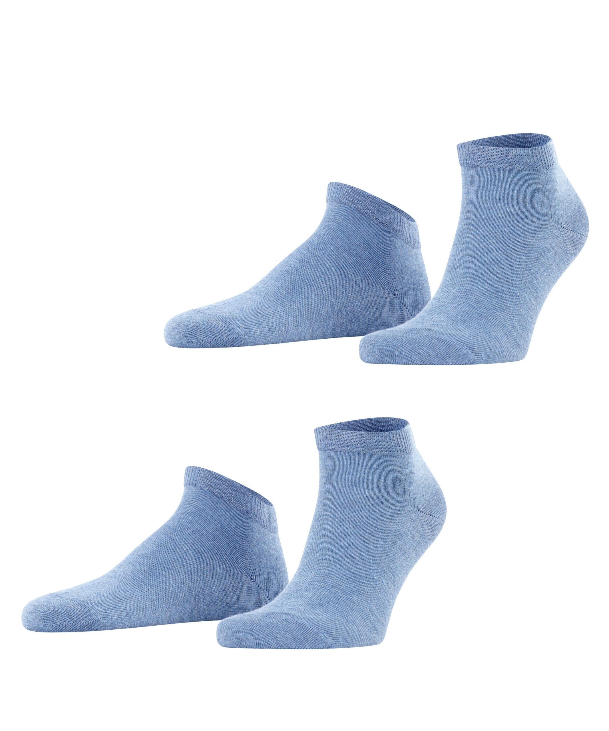 FALKE Heren Sneakersokken Happy 2-Pack Light Denim