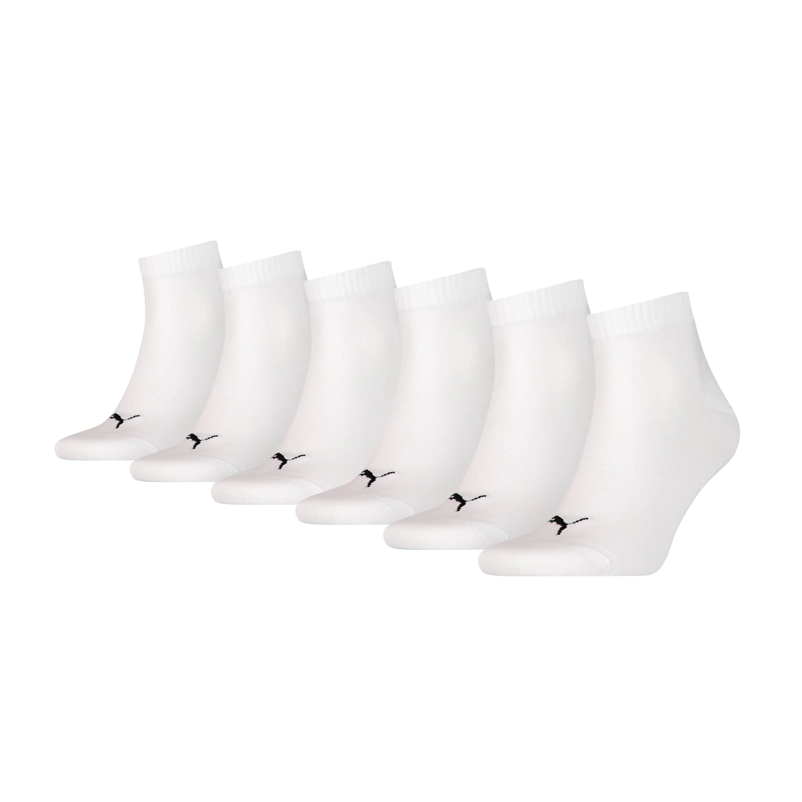 PUMA Quartersokken Unisex 6-Pack Wit