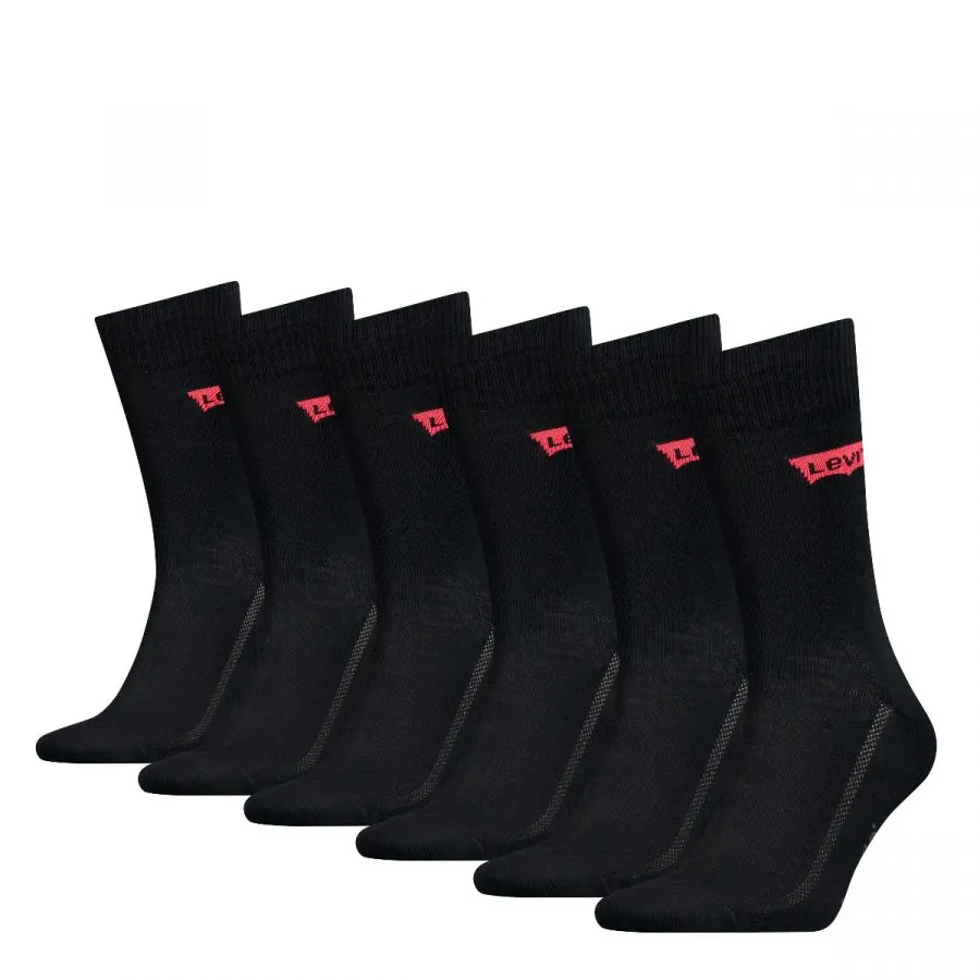 Levi's Herensokken 168Sf Regular Cut 6-Pack Zwart