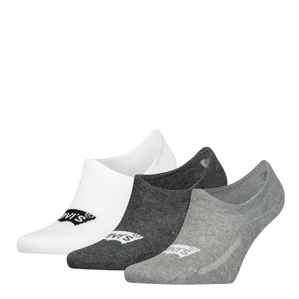 Levi's Heren Footies High Cut Batwing Logo 3-Pack Grey Combo