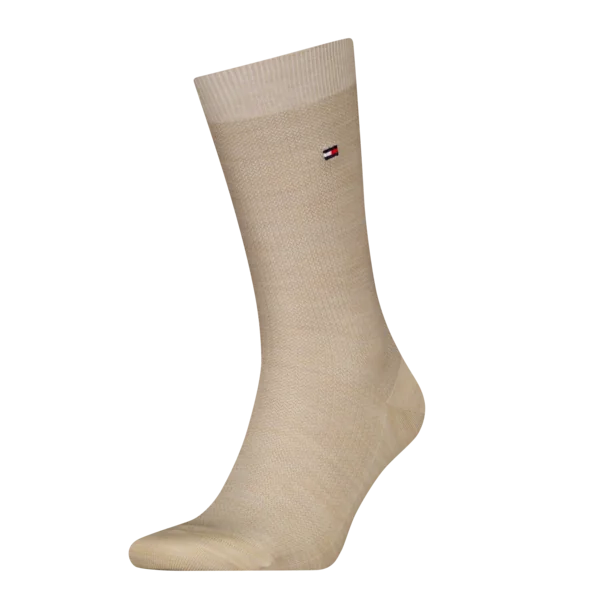 Tommy Hilfiger Herensokken Premium Basket Wool Light Beige Melange