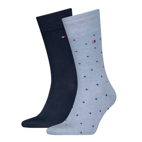 Tommy Hilfiger Herensokken Dots 2-Pack Light Blue Melange
