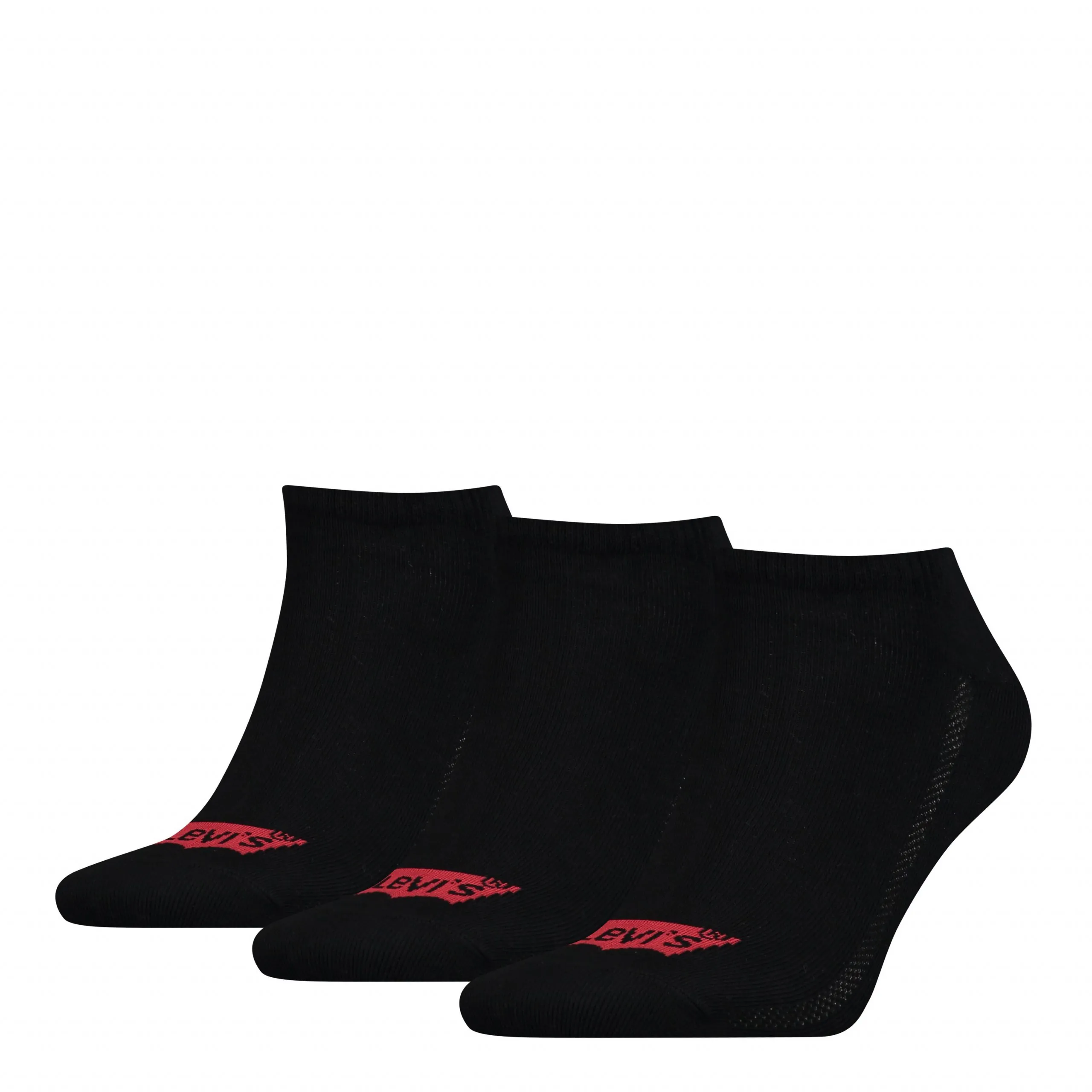 Levi's Heren Sneakersokken Low Cut Batwing Logo 3-Pack Zwart