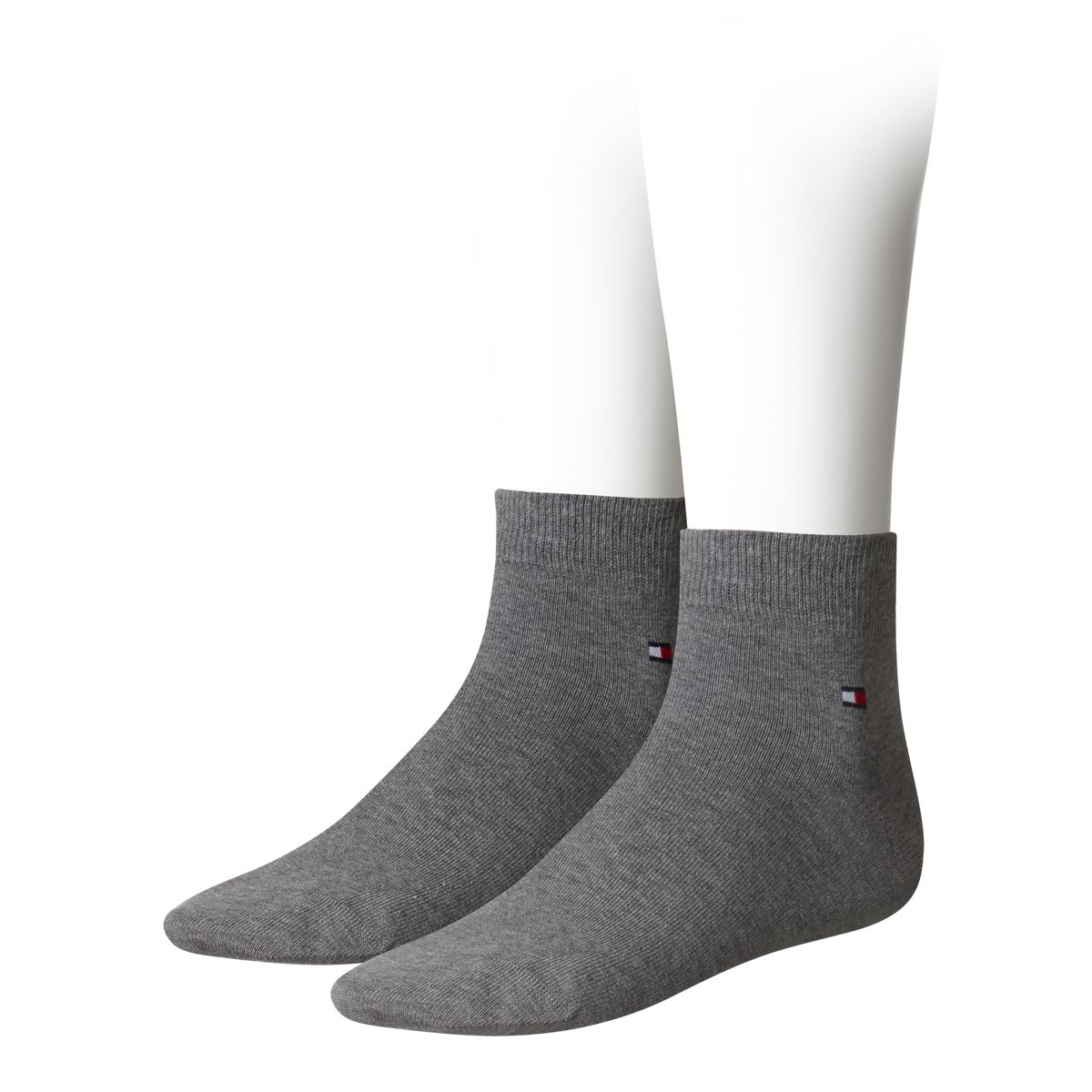 Tommy Hilfiger Quartersokken Heren 2-Pack Middle Grey
