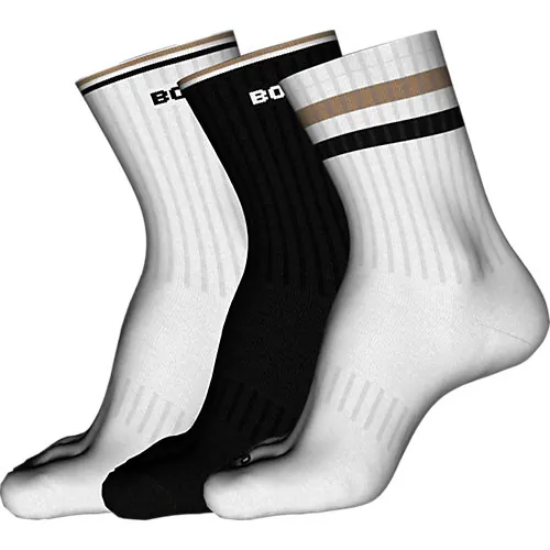 Hugo Boss Heren Sportsokken 3-Pack Stripe Wit