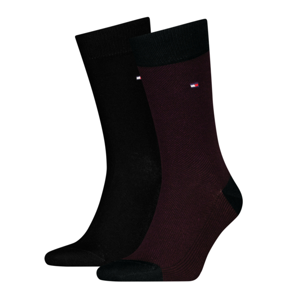 Tommy Hilfiger Herensokken Birdeye 2-Pack Burgundy