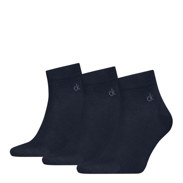 Calvin Klein Quartersokken Heren 3-Pack Dark Navy