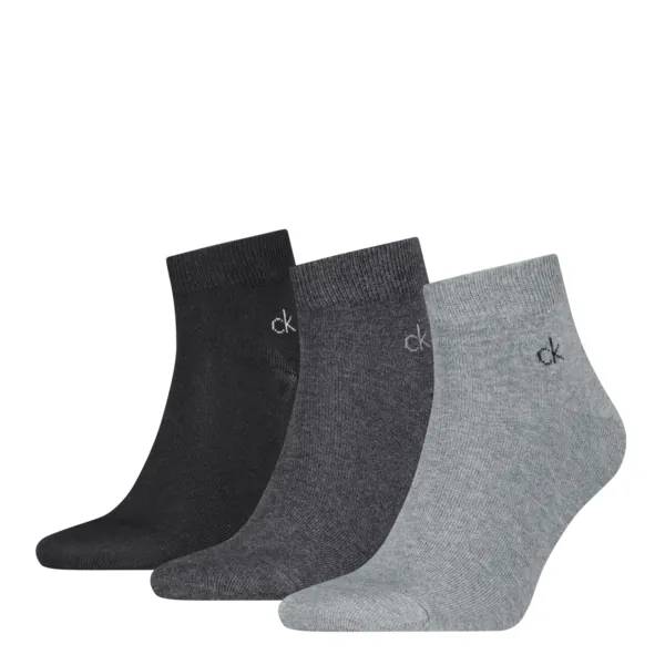 Calvin Klein Quartersokken Heren 3-Pack Grey Melange