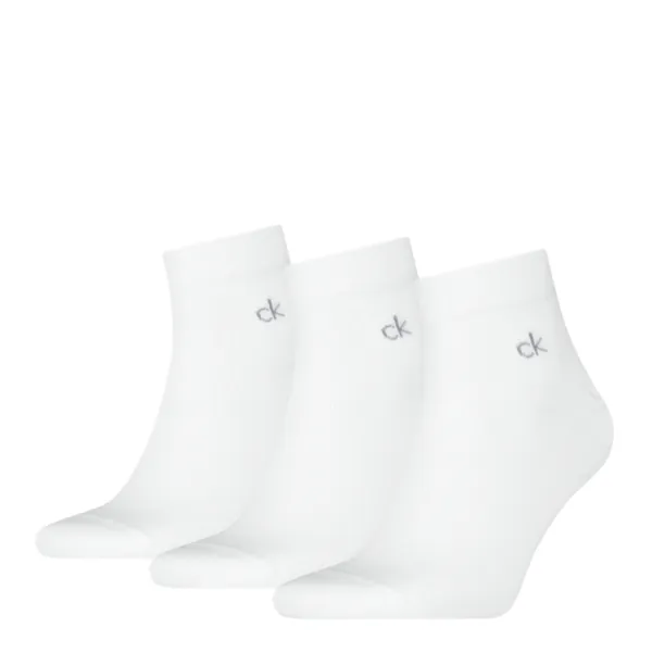 Calvin Klein Quartersokken Heren 3-Pack Wit
