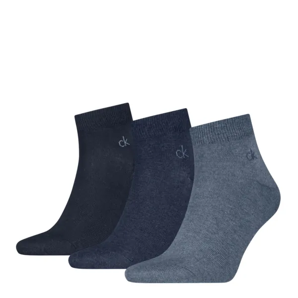 Calvin Klein Quartersokken Heren 3-Pack Denim