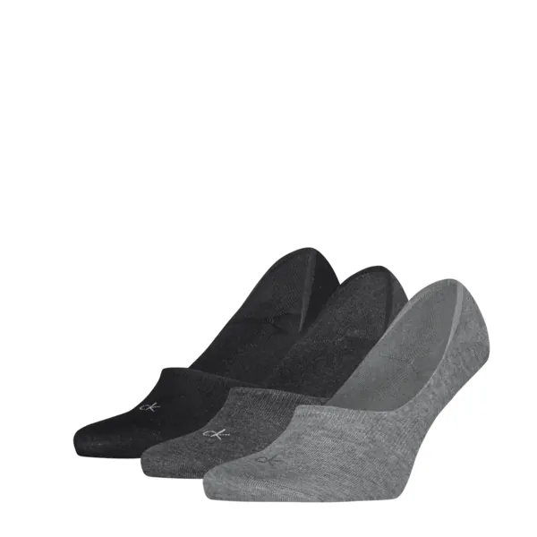 Calvin Klein Footies Mid Cut Heren 3-Pack Grey Melange