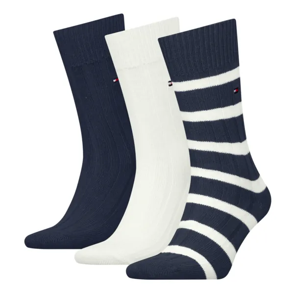 Tommy Hilfiger Herensokken Giftbox bootsock 3-Pack Navy